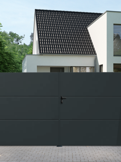 Portail battant aluminium Premium - Plein - COGNAC