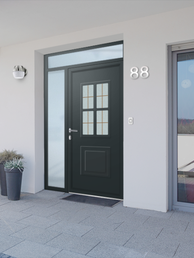 Porte d'entrée aluminium MEDINA Bois dorés