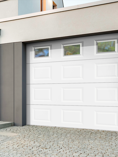 Porte de garage sectionnelle à cassettes avec hublots Confort - ZOÉ