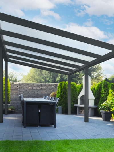 Pergola aluminium toit polycarbonate - SANTORINI PLUS Autoportée